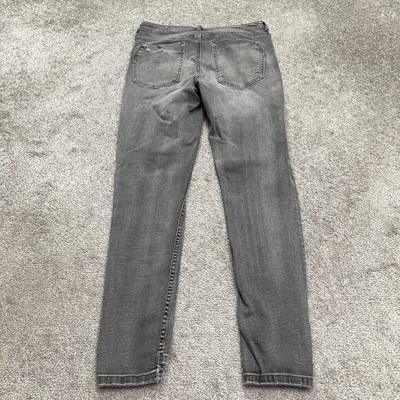 Zara Skinny Cropped Denim Jeans Womens  4 Washed Gray Slim Cut Hem Casual 28x27 - Picture 2 of 13